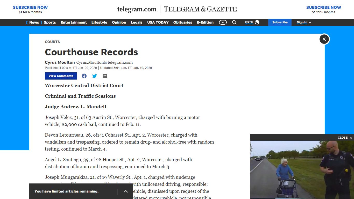 Courthouse Records - The Worcester Telegram & Gazette